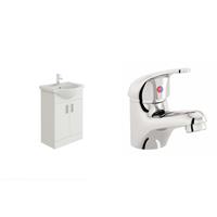 Vanity Unit Sink Basin Furniture Set Bathroom Mono Chrome Mixer Tap 550