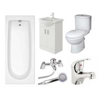 Bathroom Suite Bath Vanity Unit Sink Toilet Set Rosina & Single Ended 1500mm