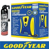 Goodyear Emergency Car Tyre Air Inflator | Flat Tyre Puncture Repair Sealant Kit