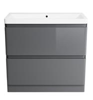 Cabinet Vanity Unit Sink Basin Bathroom Storage Drawer Set 800 mm Grey