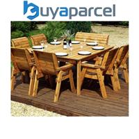 Charles Taylor 8 Seater Wooden Square Dining Table & 6 Chairs 1 Bench