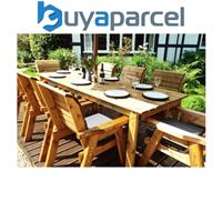Charles Taylor 8 Seater Wooden Rectangular Dining Table & Chairs Garden