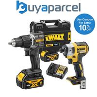 Dewalt 18v XR Brushless Twin Pack - Compact Combi Hammer Drill + DCF850N Impact