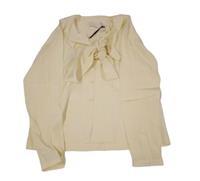 LOW CLASSIC Scarf Blouse Pale Yellow Silk Long Sleeve Ladies Size S NEW RRP 395