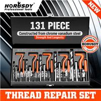 131Pc Thread Repair Kit HSS Drill Helicoil Metric Set Heli Coil Tap Insert Case