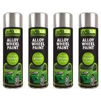 Autotek Alloy Wheel Multi-Purpose Spray Paint Tough Durable Finish 500ml x4