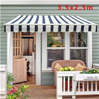Manual Awning Garden Patio Canopy Sun Shade DIY Retractable Shelter 3.5 x 2.5 m