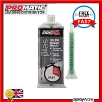 PRO XL ProPlas 2K PU Glue Adhesive Repair Fast Repair Black 60 SECONDS 50ml
