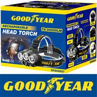 Goodyear Head Light Torch Lamp Headlamp Cree LED Rechargeable Flashlight 20000LM