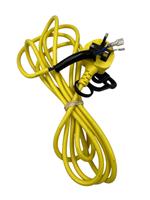 3m Long Yellow Power Cable Flex Lead Plug For Challenge Garden Shredders
