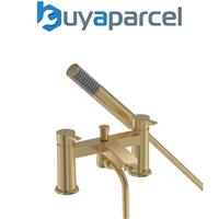 Bristan Apelo Deck Mounted Bath Shower Mixer Tap Hose Shower Head Brushed Brass