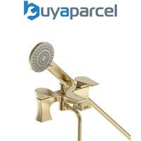 Bristan Hourglass Deck Mounted Bath Shower Mixer Tap Hose Head Brushed Brass
