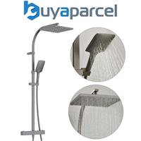 Bristan Quadrato Safe Touch Bar Shower Mixer Gun Metal Grey Diverter Square