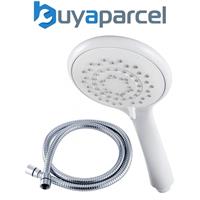 Triton 8000 Series Universal Large Five Spray Shower Head White + 2m Hose