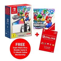 Nintendo Switch OLED Model (White) + FREE Super Mario B.Wonder + FREE 12 Months