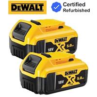 Dewalt DCB184 5.0ah 18v XR Lithium Ion Li-Ion Battery Twin Pack LED Indicator