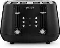 De'Longhi CTY4003.BK 4 Slice Toaster Defrost Function Eclettica 1800w Bold Black