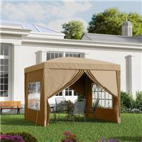 Garden Heavy Duty Pop Up Gazebo Marquee Party Tent Wedding Canopy, Khaki