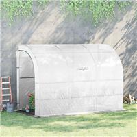 Outdoor Garden Greenhouse Backyard Nursery w/ Windows, Zippered Doors, White