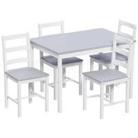 SALE 4 Seater Dining Set White & Grey