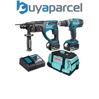 Makita DLX2025T LXT Rotary Hammer & Combi Drill Kit 18V 2 x 5.0Ah Li-ion Batts