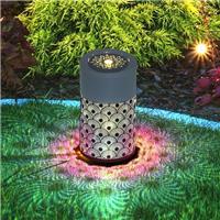 Garden Water Feature with Adjustable Flow, LED, Waterfall Fountain, Light Grey