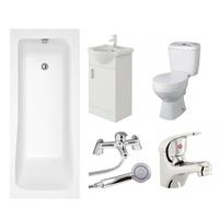 Bathroom Suite Bath Vanity Unit Sink Toilet Set Sophia Single Ended & 1800mm