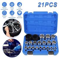 21Pcs 1/2" Drive Universal Spline Socket 12-point 8-36mm CR-V Metric Socket Set