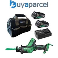 Hikoki CR18DAJ4Z 18V Brushless Recip Saw + X2 2AH Battery + Charger + Bag