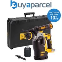Dewalt Cordless XR 18v SDS Brushless Hammer Drill 3 Mode SDS+ + Case + Chuck