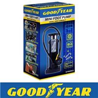 Goodyear Mini Foot Pump Portable Air Inflator with 3 Adapters Car Bike Ball Pool