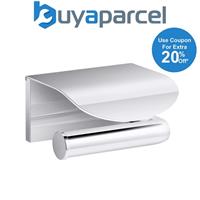 Kohler Avid Covered Toilet Roll Paper Holder Left Side Chrome Bathroom Cloakroom