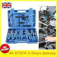 Automotive Flexible Hose Clamp Clip Pliers Set Swivel Jaw Flat Angled Band Tool