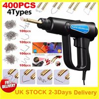 Hot Stapler Gun Plastic Repair Car Bumper Fender Welding Welder Kit+400 Staples