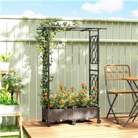 Raised Garden Bed with Arch Trellis, Raised Bed for Garden on Wheels
