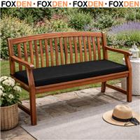 120 x 50 x 8 cm Garden Bench Cushion 2 Seater Seat Pad Indoor& Outdoor Black