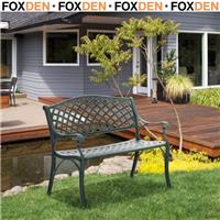 Cast Aluminium Garden Bench 2 Seater Antique Loveseat for Outdoor Patio Porch