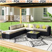 8 Piece Rattan Garden Sofa Set Outdoor Lounge Furniture with Cushions and Table