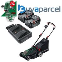 Bosch Rotak 18V2-43 Twin 18v 36v Cordless Lawnmower Mower 43cm 2 x 4.0ah Battery