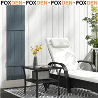Two-Tier PE Rattan Square Coffee Table for Outdoor Patio Galvanised Steel Black