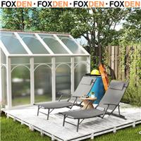 Set of 2 Folding Sun Loungers Garden Adjustable Reclining Chairs with Armrests