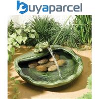 Smart Garden Solar Ceramic Glazed Frog Garden Water Feature Fountain Bird Bath