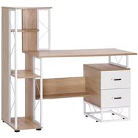 Computer Desk 2 Drawers Multi-Shelves Study Workstation PC Table Refurbished