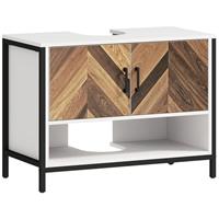 Under Sink Bathroom Cabinet with Double Herringbone Doors Refurbished