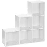 L-Shaped Storage Cabinet Closet Organiser Bookcase w/ 6 Cube Refurbished
