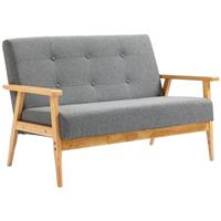 Modern Upholstery Sofa 2-Seater Couch with Button Tufted Backrest Refurbished
