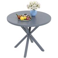 Garden Table, 85cm Round Outdoor Dining Table, for Balcony, Deck Refurbished