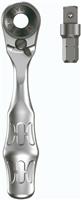 WERA Mini Micro 1/4 Hex Drive Ratchet & 1/4 Hex To 1/4 Square Adaptor, 073230
