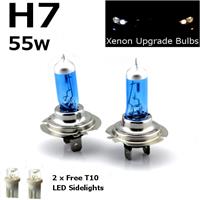 H7 55w SUPER WHITE XENON (499) Headlight Bulbs HID 12v LED W5W 501 Sidelights B
