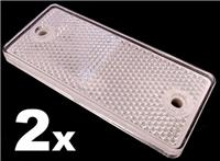 2x White Rectangular E-Approved Reflectors for Trailer Caravan Gateposts